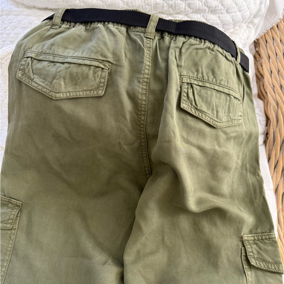 Elan Olive Cargo Pants with Black Belt - Picture 4 of 7